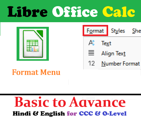 Format menu Calc libre Office