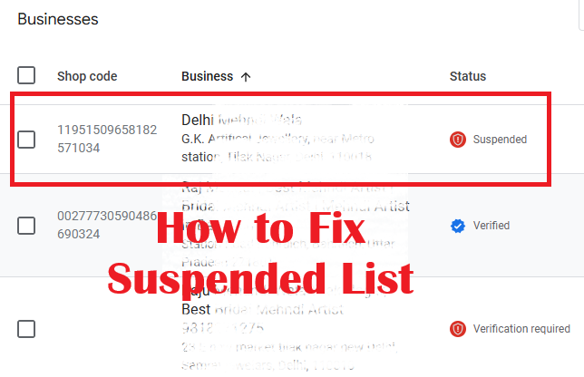 how to fix suspended lsit